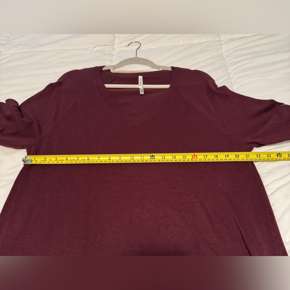 Soma Deep Red V-Neck Sweater - Picture 6 of 8